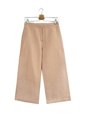 Vince Blush Pink Wide-Leg Cotton Cropped Track Pants Culottes Capris
